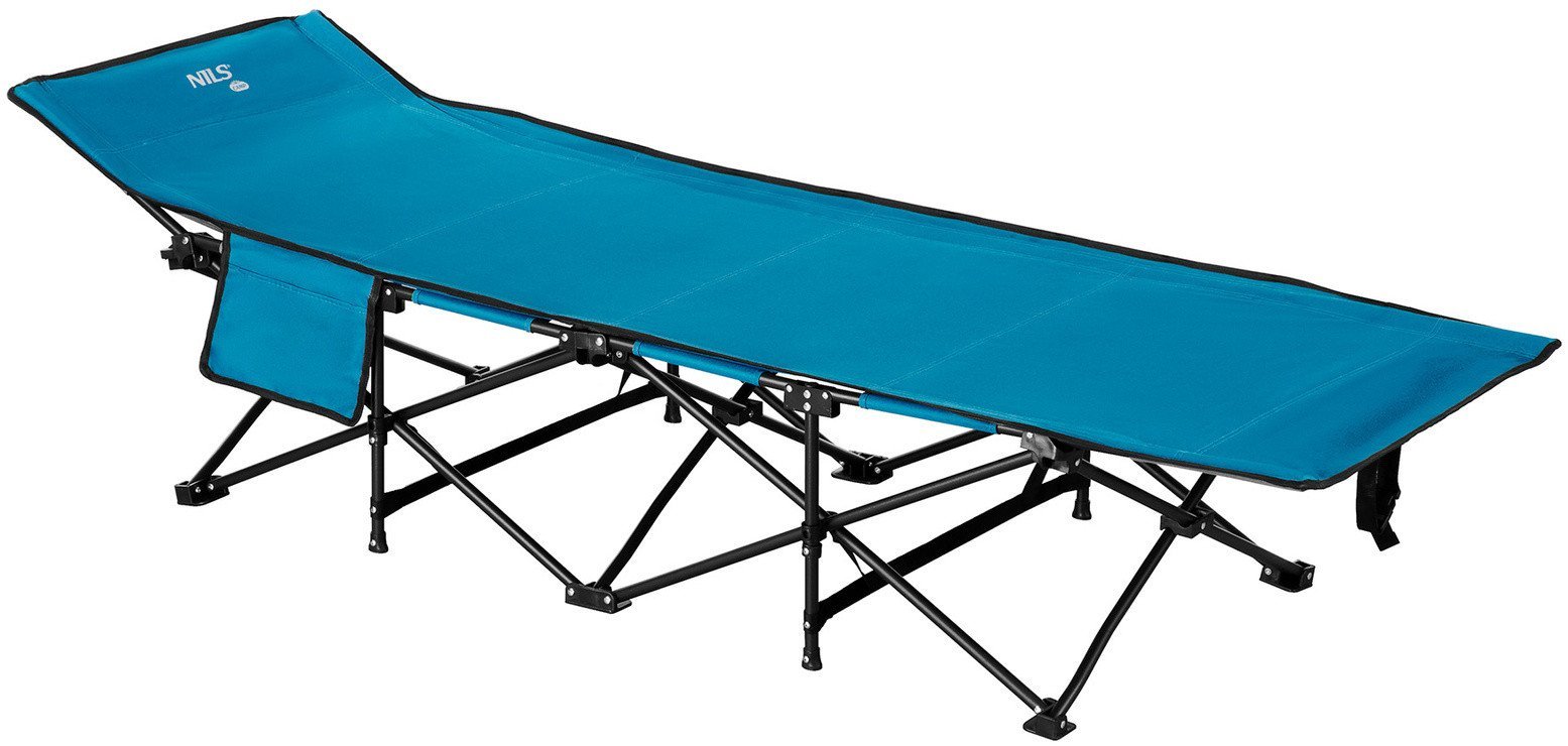 Łóżko turystyczne NILS CAMP NC2701 składane polowe niebieskie Oxford 600D
