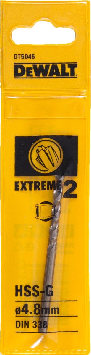 Wiertło Dewalt do metalu HSS walcowe 4,8mm (H1-DT5045)