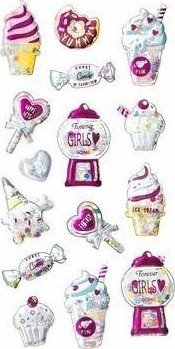 Naklejki shaker 3D - Słodkości 15szt