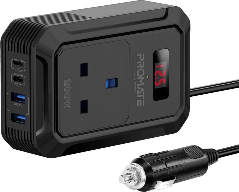 Przetwornica Promate Inverto-200W Car inverter DC-AC 11-17V 200W / USB-C PD65W