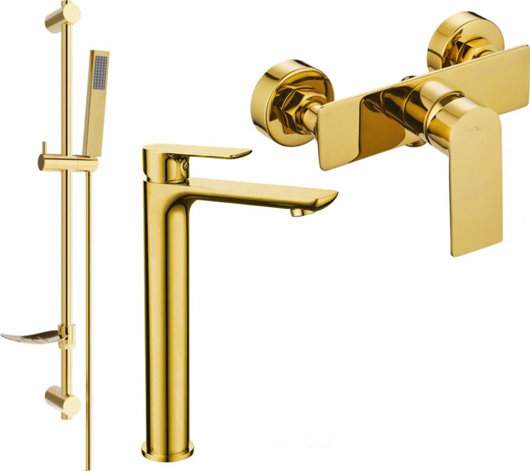 Mexen Mexen Alfa DF02 zestaw prysznicowy, złoty - 745714DF02-50