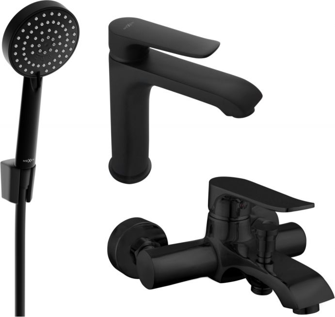 Mexen Mexen Pecos R75 zestaw wannowy, czarny - 72703R75-70
