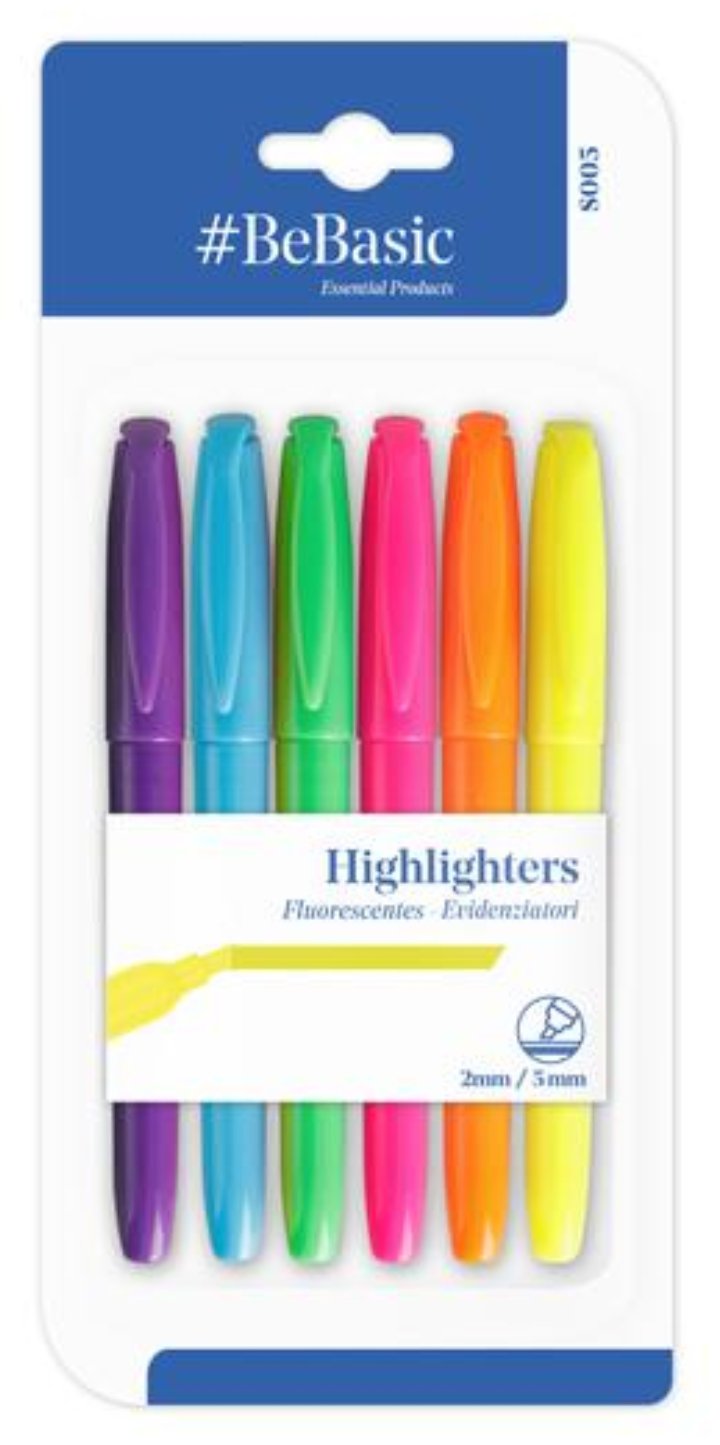 Zakreślacz Be Basic S005 6 szt pastelowe kolory