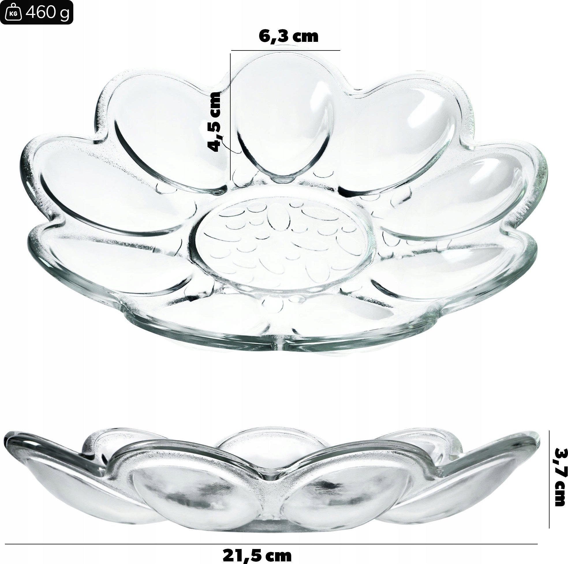 Kadax Talerz Talerzyk Na Jajka Półmisek Szklany Do Jaj