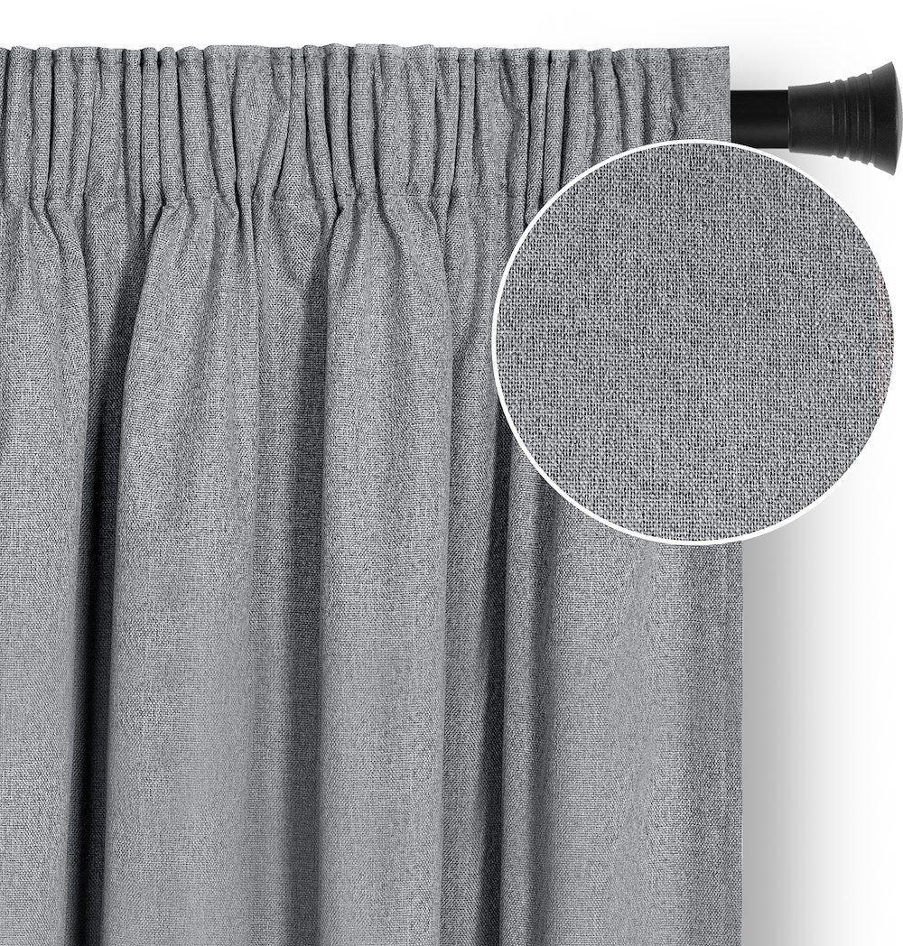 Zasłona blackout 100% CORITA stalowa 140x250 taśma wave RESTILO