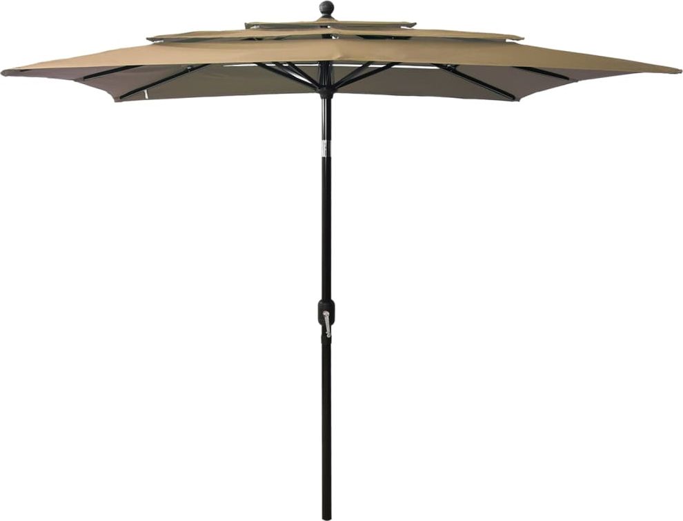vidaXL 3-poziomowy parasol na aluminiowym słupku, taupe, 2,5x2,5 m