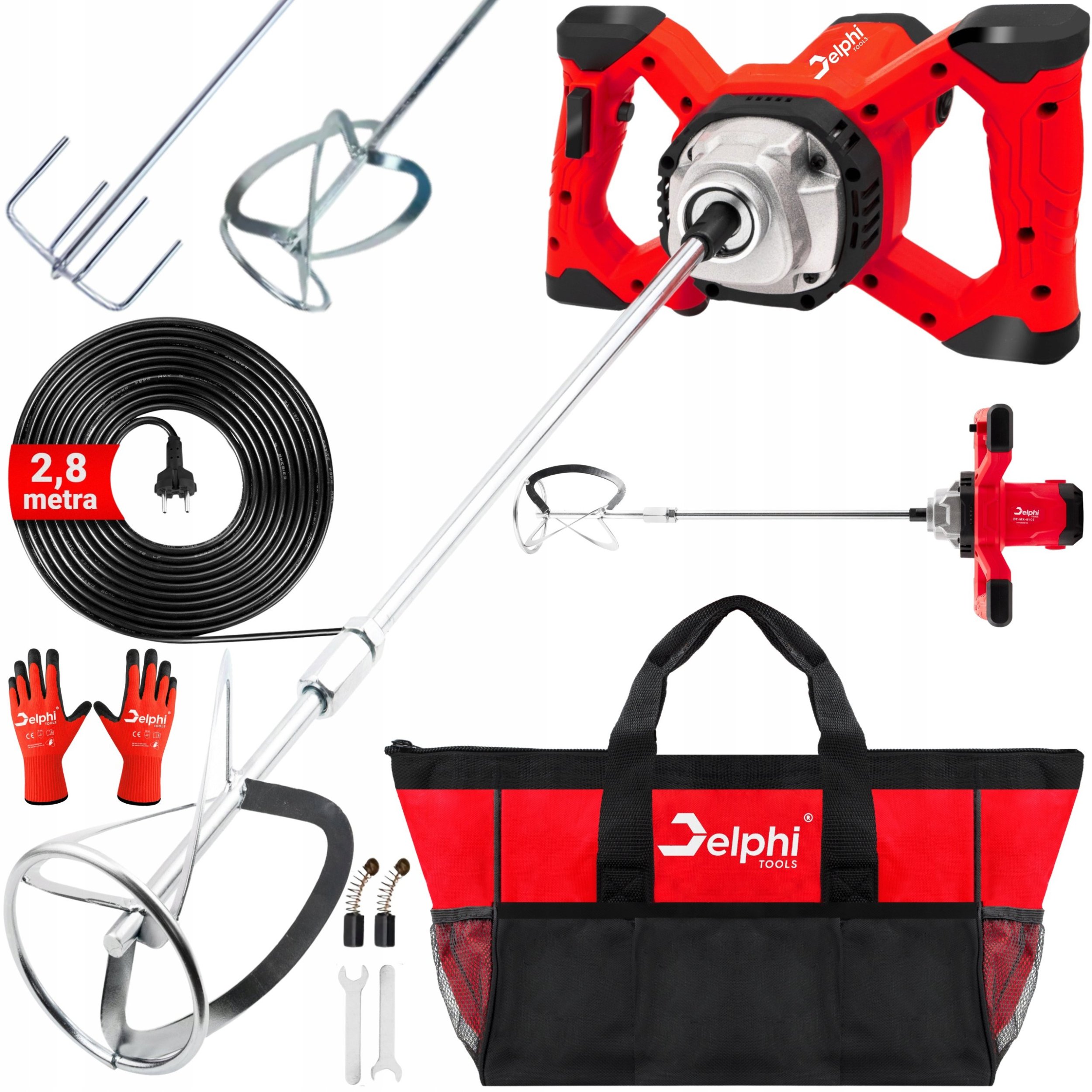 MIESZADŁO DO KLEJU BETONU FARB ELEKTRYCZNE 2600W 2x MIESZALNIK MIESZARKA