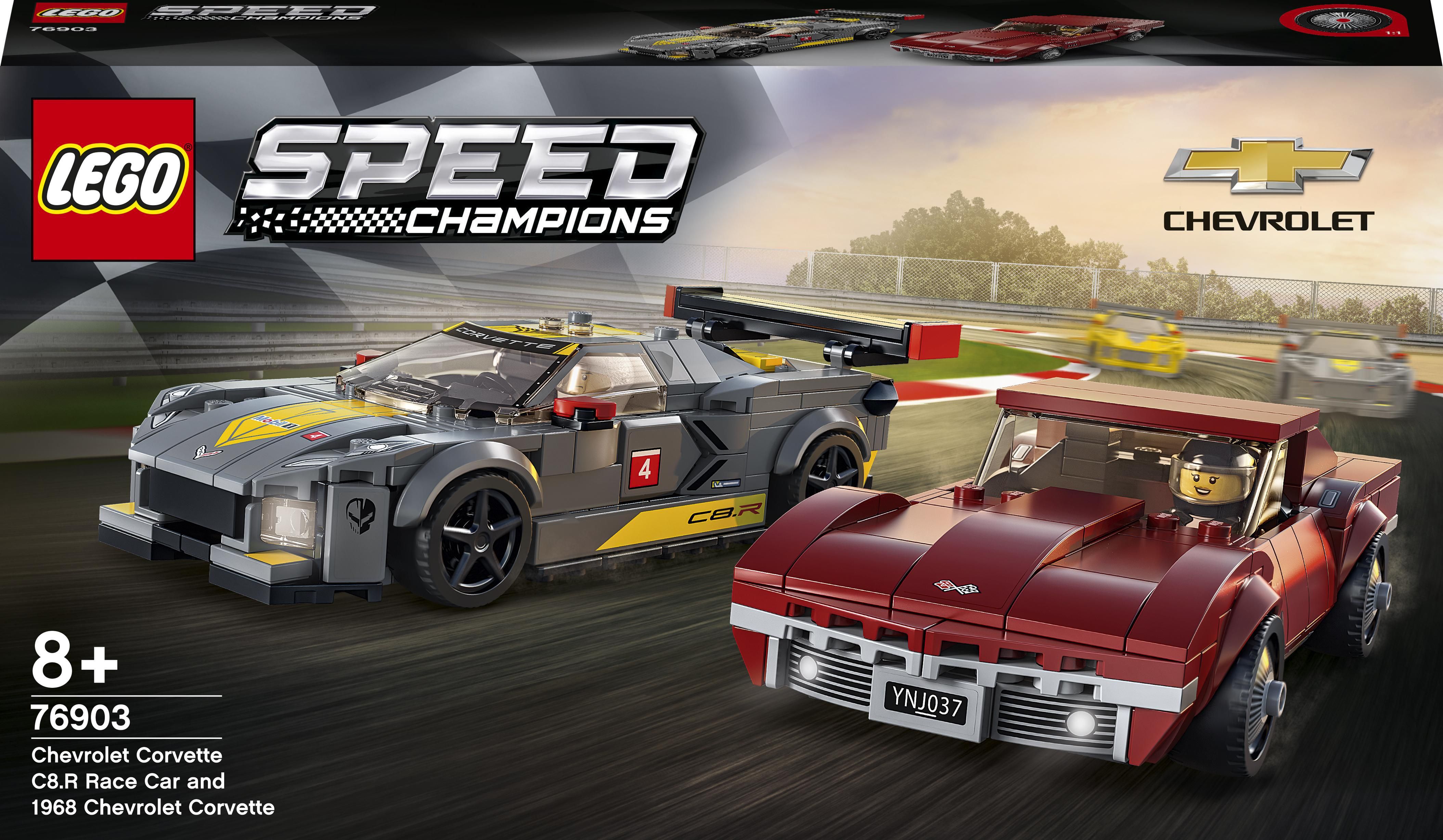 LEGO Speed Champions Samochód wyścigowy Chevrolet Corvette C8.R i 1968 Chevrolet Corvette (76903)
