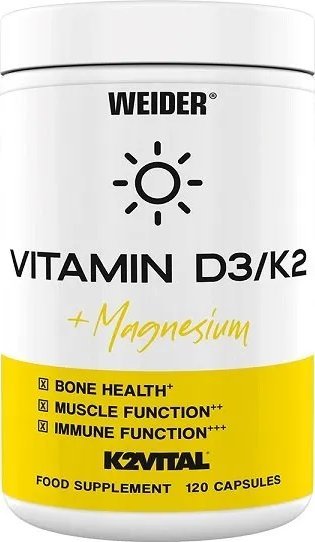 Weider Weider - Witamina D3/K2 + Magnez, 120 kapsułek