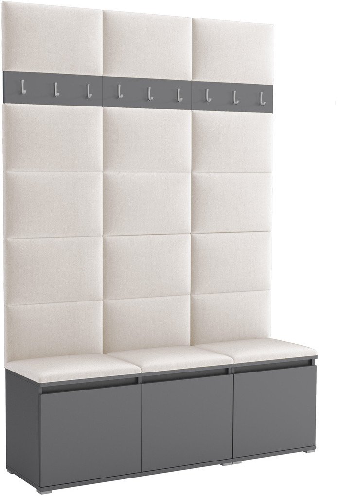 Tapicerowana garderoba Noris III - kolor antracyt + tkanina Trinity 01