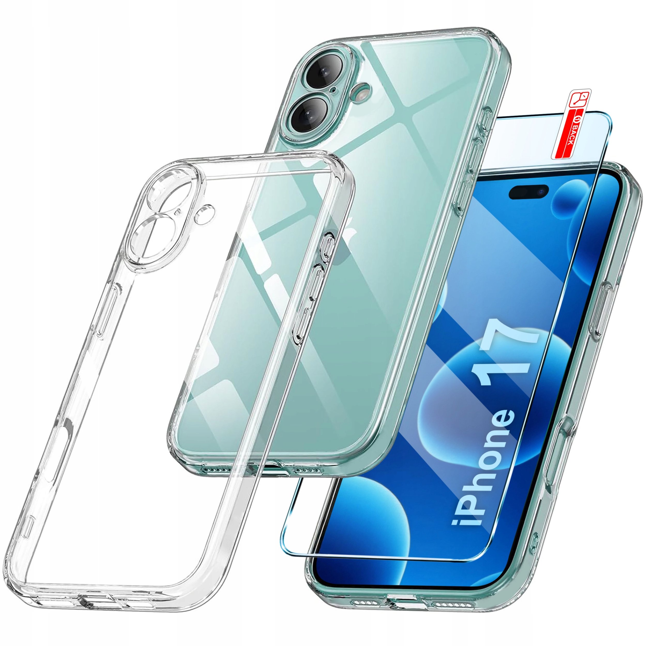 Etui do iPhone 17 WZMACNIANE CLEAR CASE 2MM + Szkło 9H