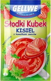 Gellwe Gellwe Słodki Kubek Kisiel z kawałkami owoców truskawka z witaminą C 30g