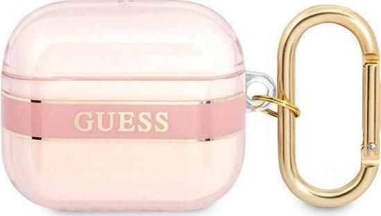Guess Etui ochronne Strap Collection do AirPods 3 różowe