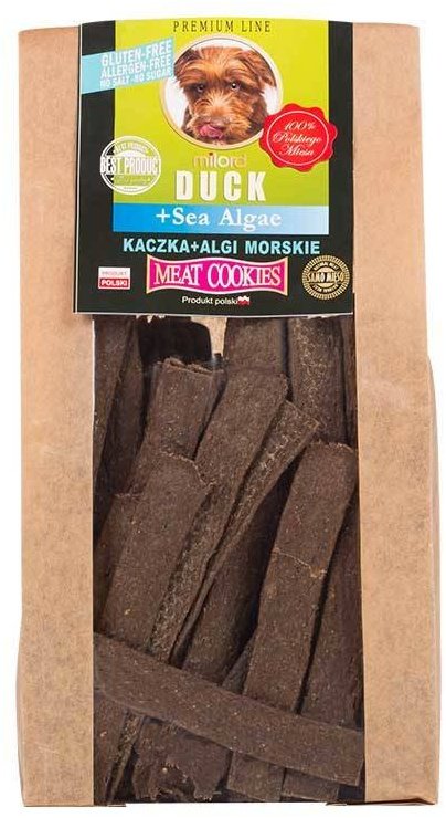 Milord Meat Cookies Naturalne ciastka przysmak dla psa kaczka i algi 80 g