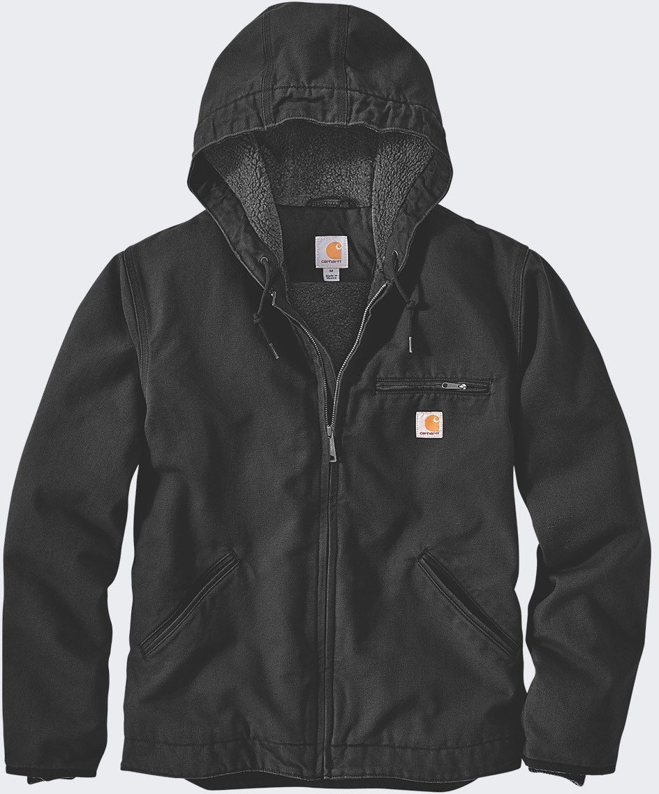 Kurtka Carhartt Washed Duck Sherpa Lined Black