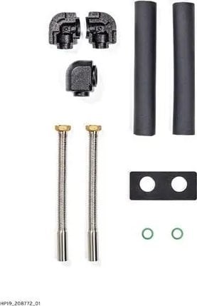 Podłączenie hydrauliczne aroTHERM plus (podstawowe) zawiera: 2 podłączenia elastyczne 2x425mm