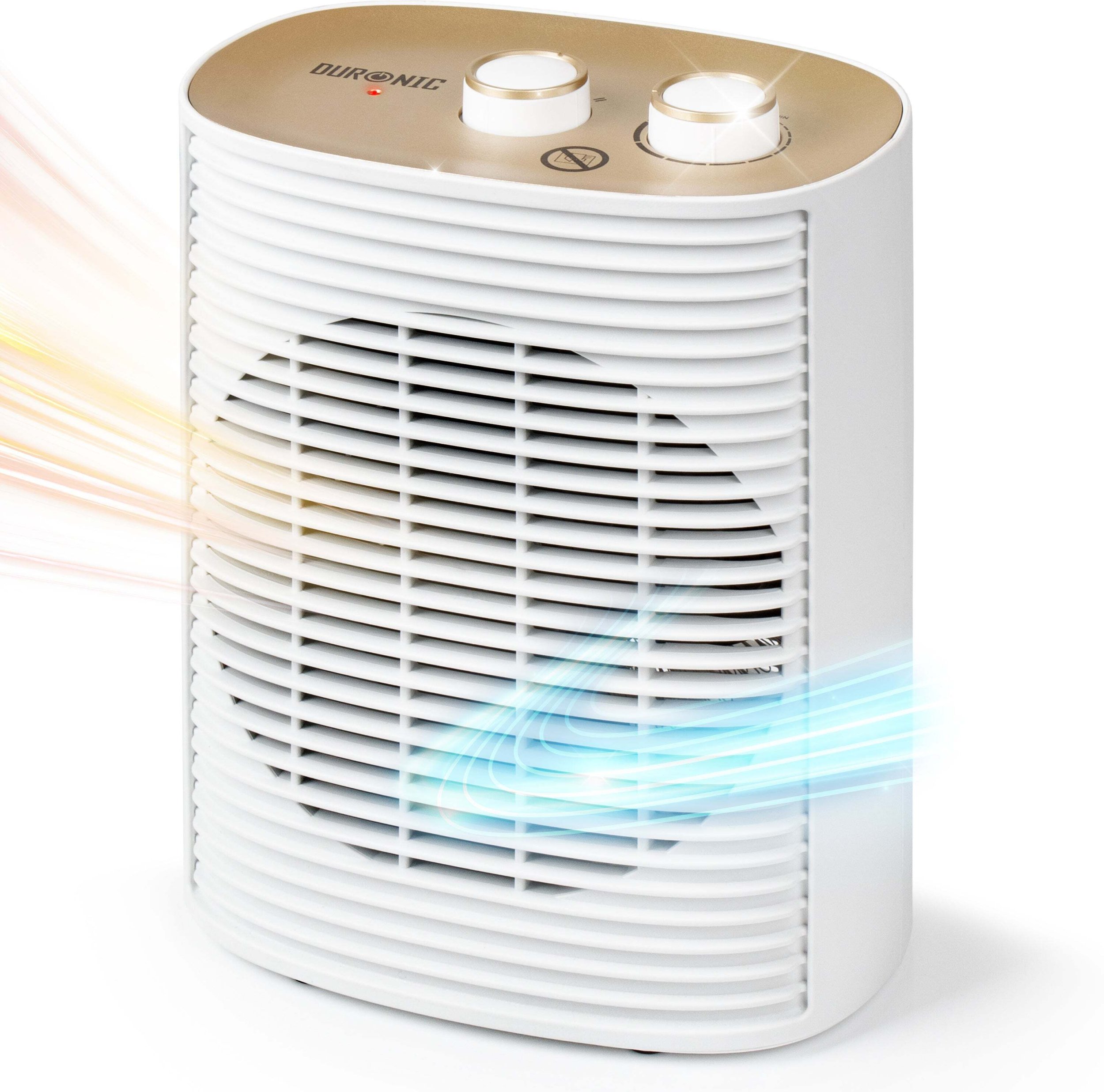 Duronic HV32 WE Termowentylator farelka elektryczna mini grzejnik elektryczny z termostatem przenośny 2 tryby grzania nagrzewnica kolor biały