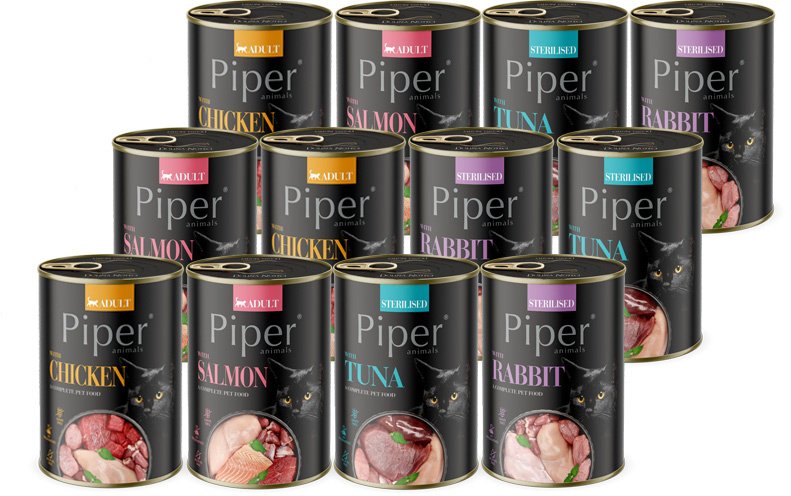 Mokra karma dla kota Piper Animals mix 4 smaków 12 x 400 g