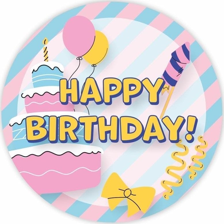 LearnHow Naklejki urodzinowe - Happy Birthday 01
