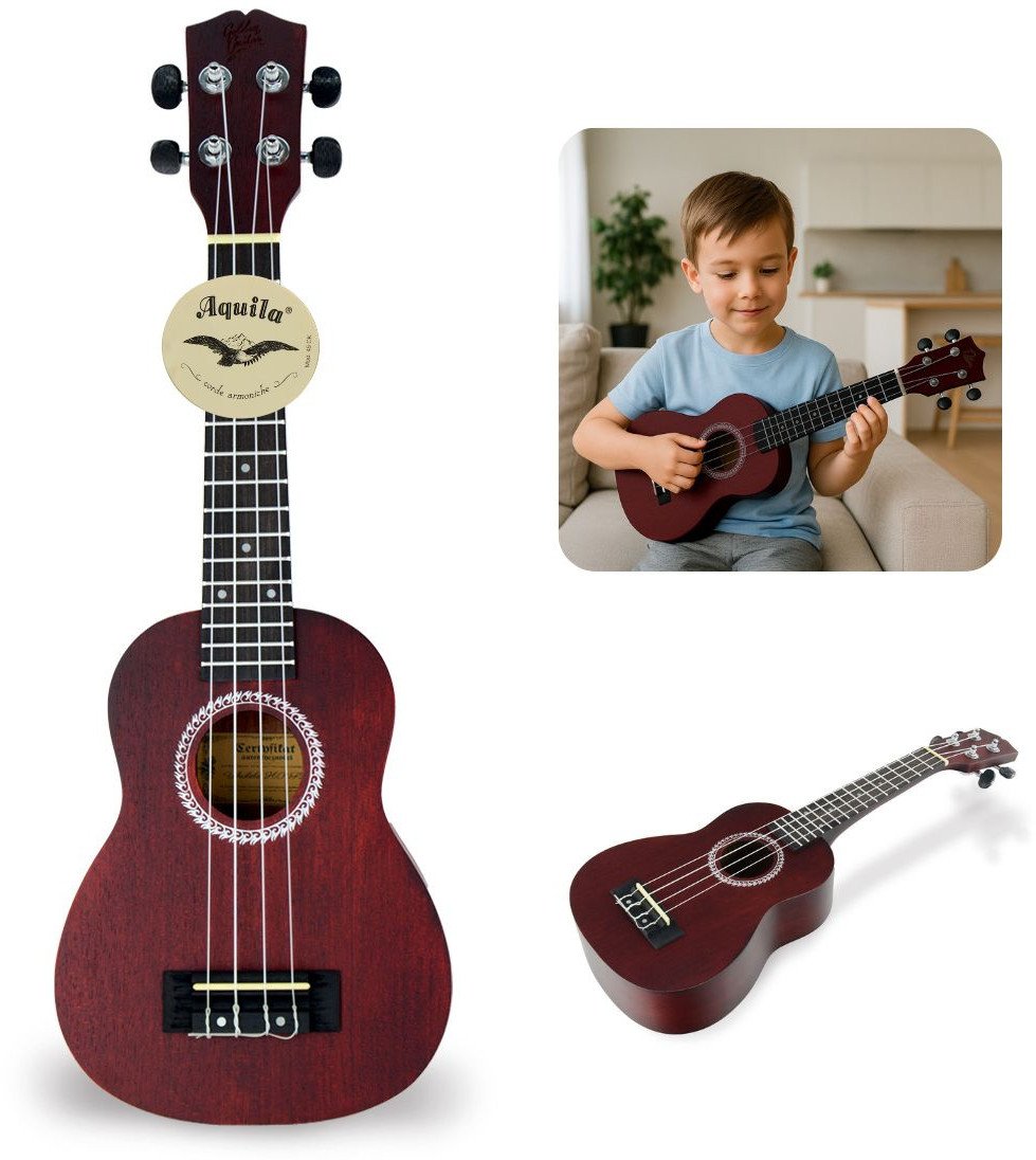 Ukulele sopranowe struny Aquila 21" HRF21 czerwone Golden Guitar one size