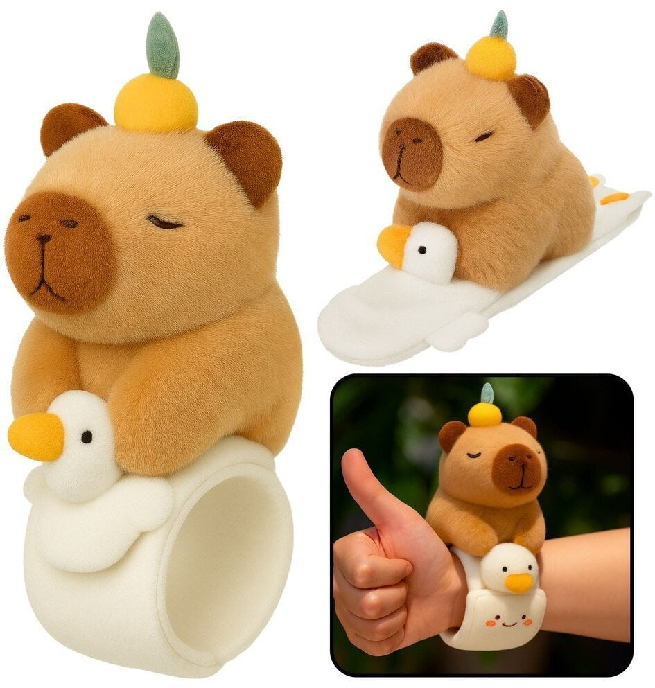 Pluszowa Opaska Samozaciskowa Na Rękę Gęś z Kapibarą