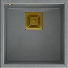 Zlewozmywak Quadron DAVID 40 GraniteQ silver stone/elementy złote
