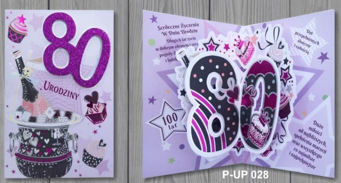 Panorama Kartki karnet Premium + koperta P-UP-028 "80-TKA" Panorama