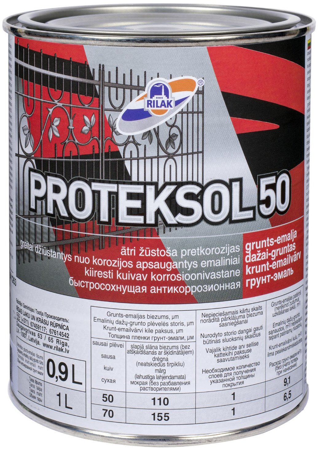 Rilak PRIMER-ENAMEL PROTEKSOL-50 BROWN 0,9L