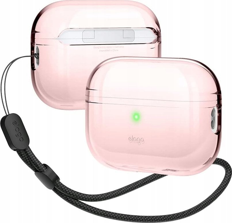 Elago AirPods Pro 2 Nylon Strap TPU Shell Case - etui z paskiem do AirPods Pro 2 różowe