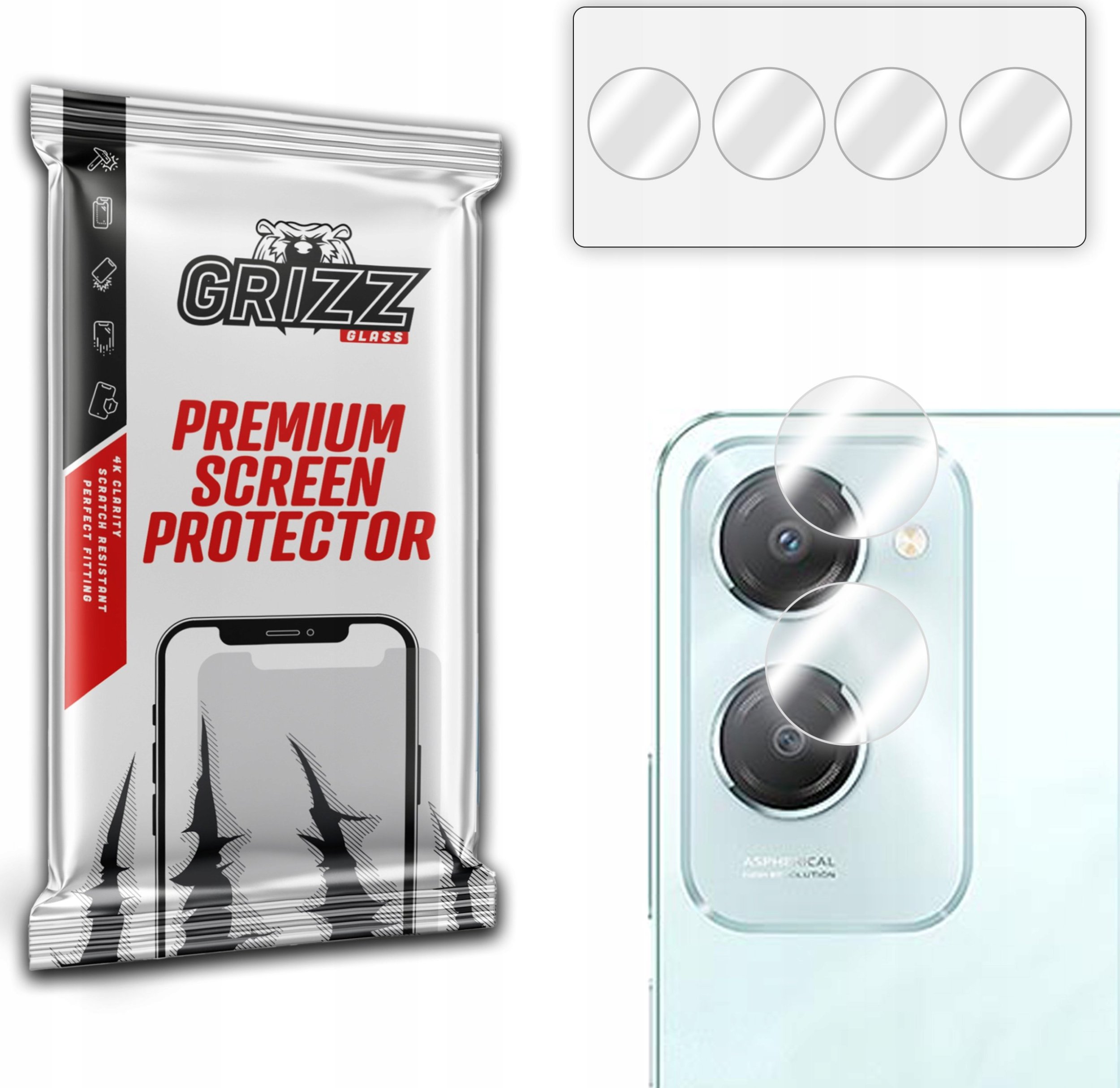 GrizzGlass Szkło na aparat GrizzGlass HybridGlass Camera do Vivo iQOO Z9 Lite