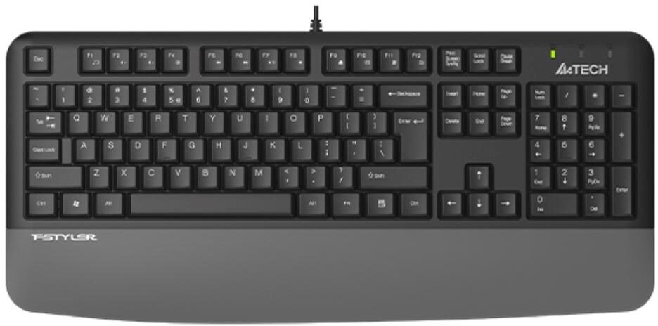 Klawiatura A4Tech A4tech FK20, multimedialna klawiatura biurowa, CZ/US, USB, szary