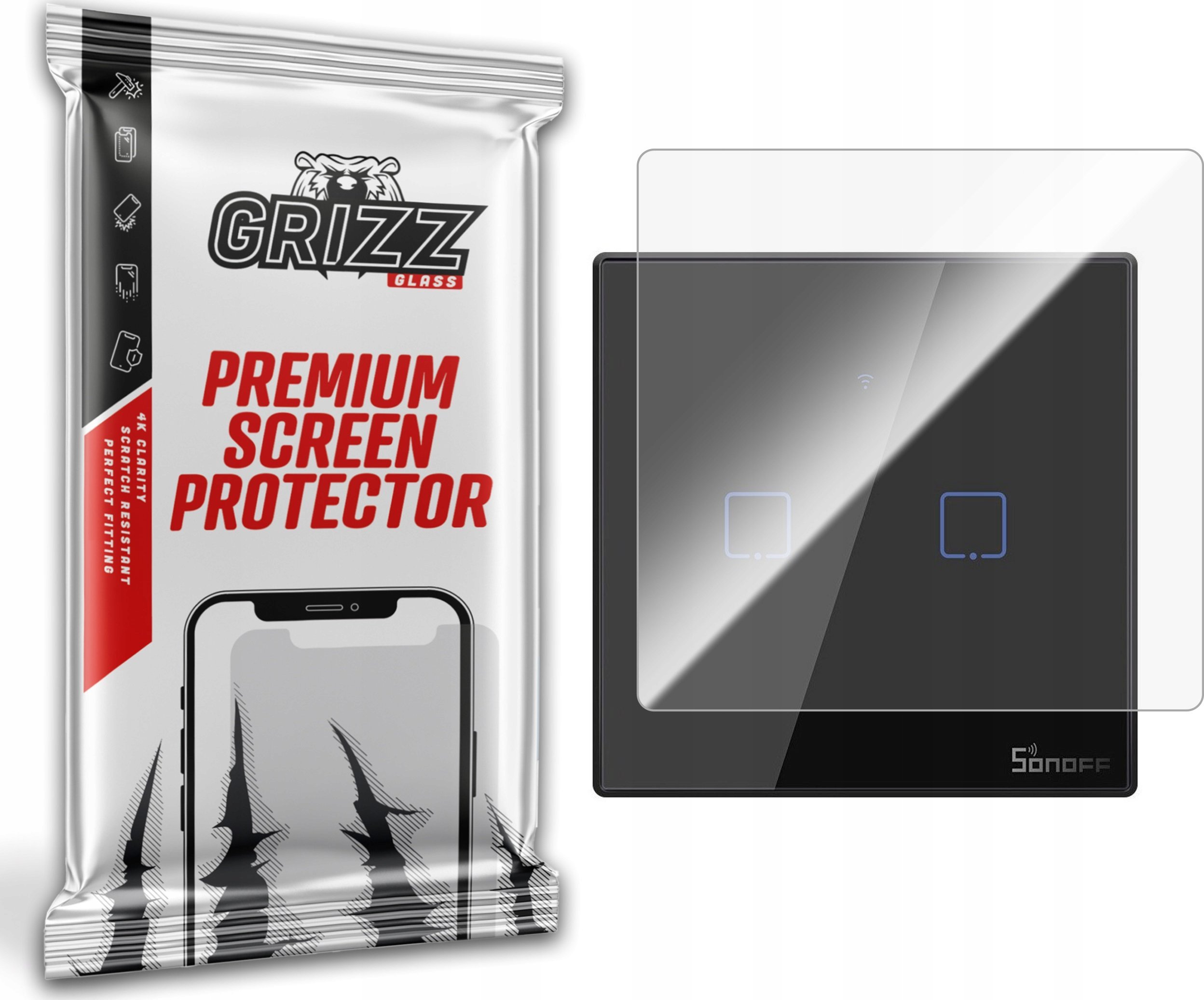 GrizzGlass Folia ceramiczna GrizzGlass CeramicFilm do inteligentnego włącznika światła SONOFF T3 EU TX IM190314019