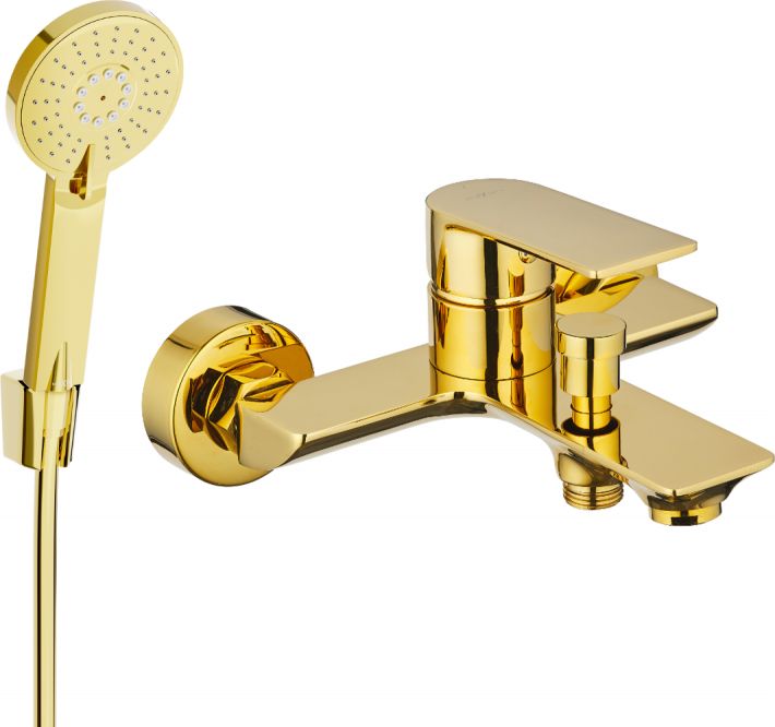 Mexen Mexen Alexa R40 bateria wannowa z zestawem prysznicowym, złota - 7123R40-50