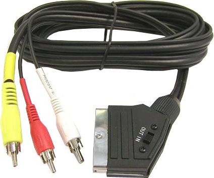 Kabel PremiumCord Scart - RCA (Cinch) x3 1.5m czarny (kjssc-2)