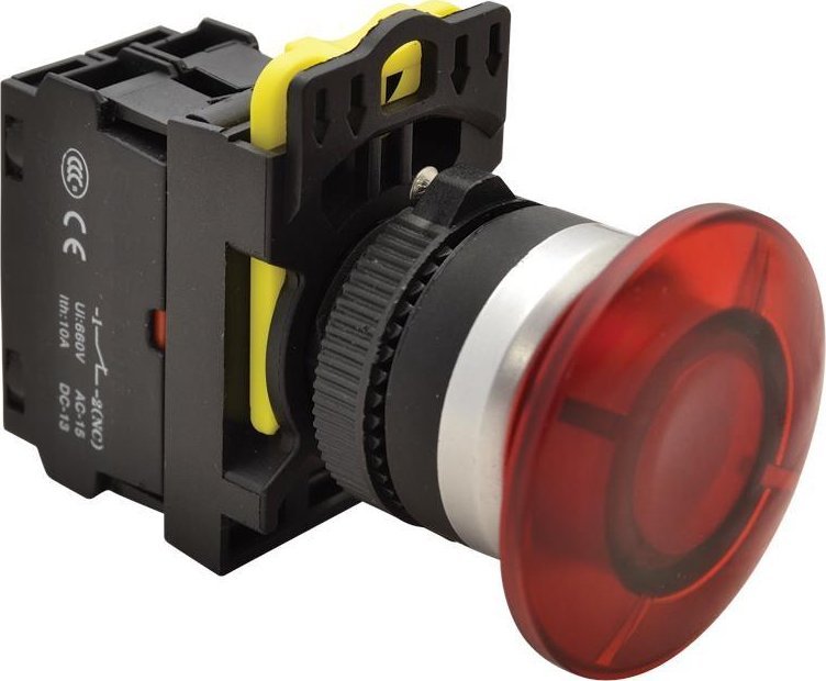 Tracon Electric Przycisk grzybkowy podświetlany NYG3-MLR czerwony