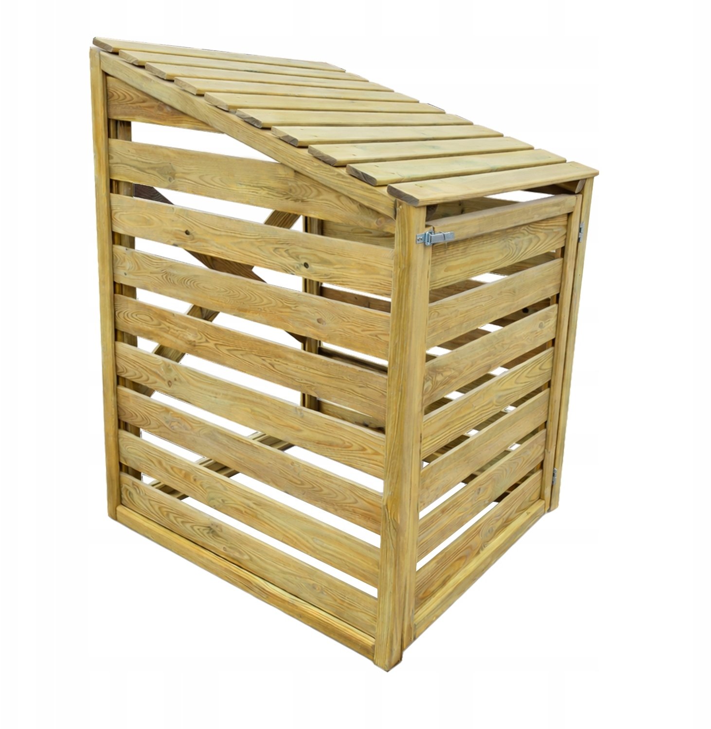 Drewniana obudowa prosta na kosz do śmieci 240L