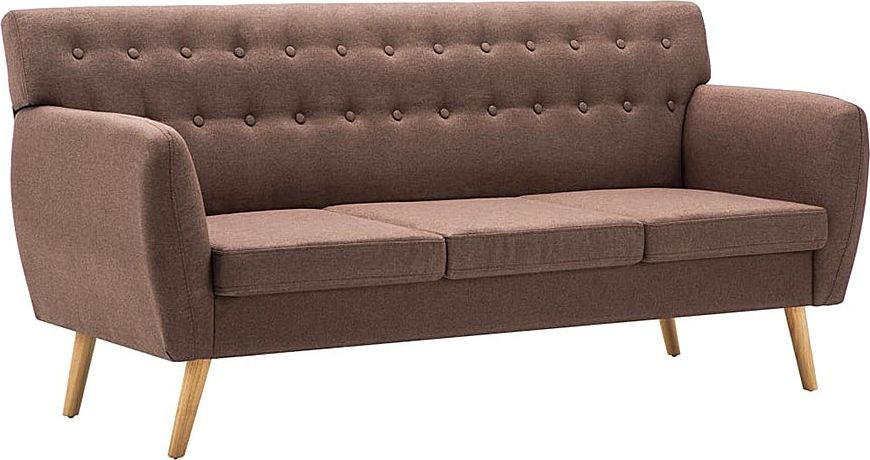 Elior 3-osobowa brązowa sofa pikowana - Lilia