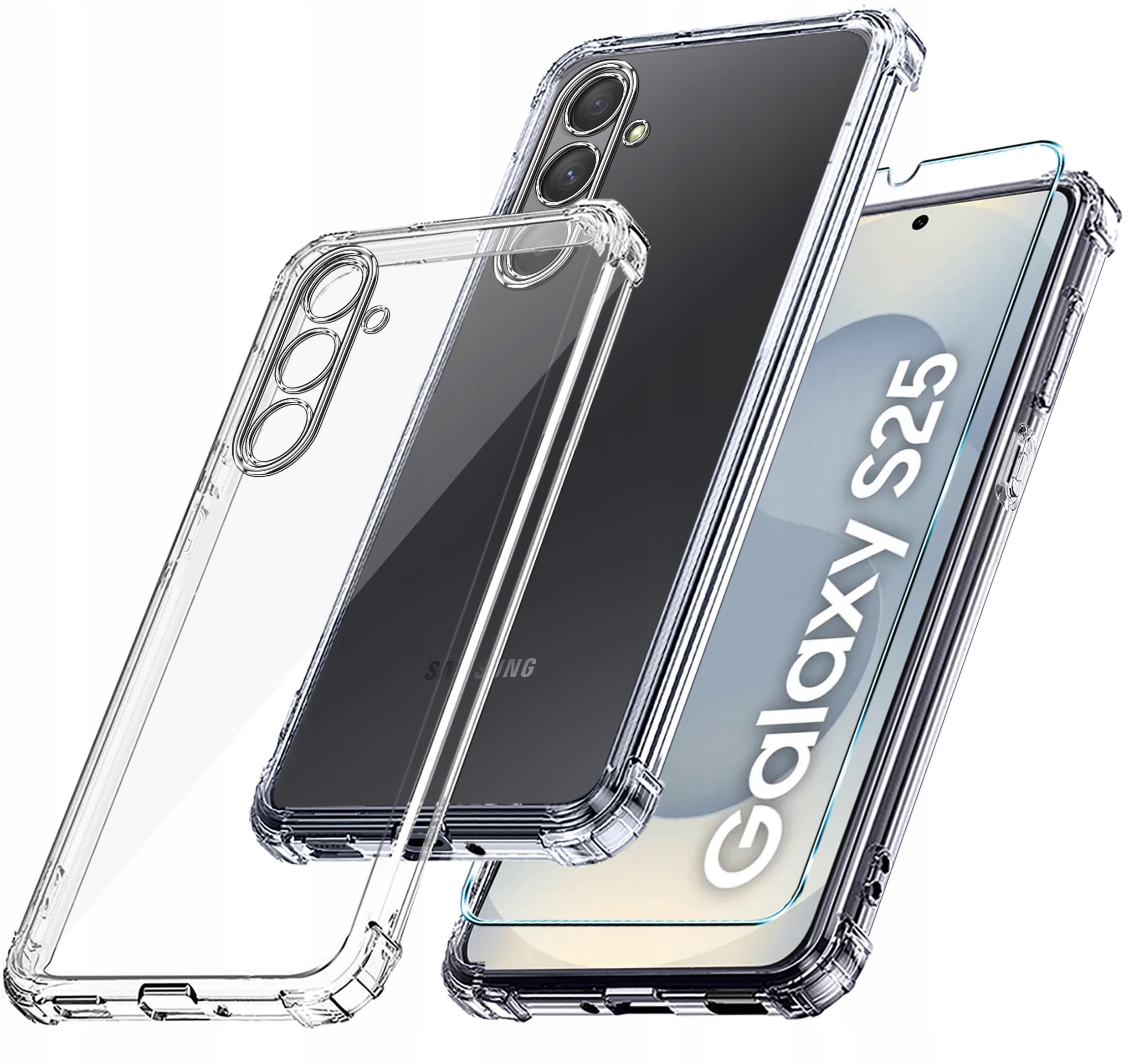 Etui do Samsung Galaxy S25 ANTI-SHOCK CLEAR CASE + Szkło OCHRONNE 9H