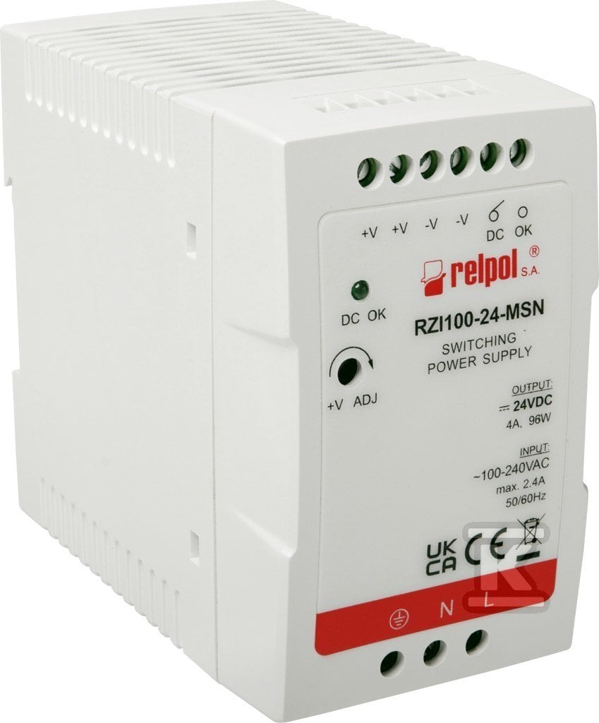 Zasilacz impulsowy z przekaźnikiem 90-264 V AC 24 V DC 4A moc 96W 2617077 RZI100-24-MSN