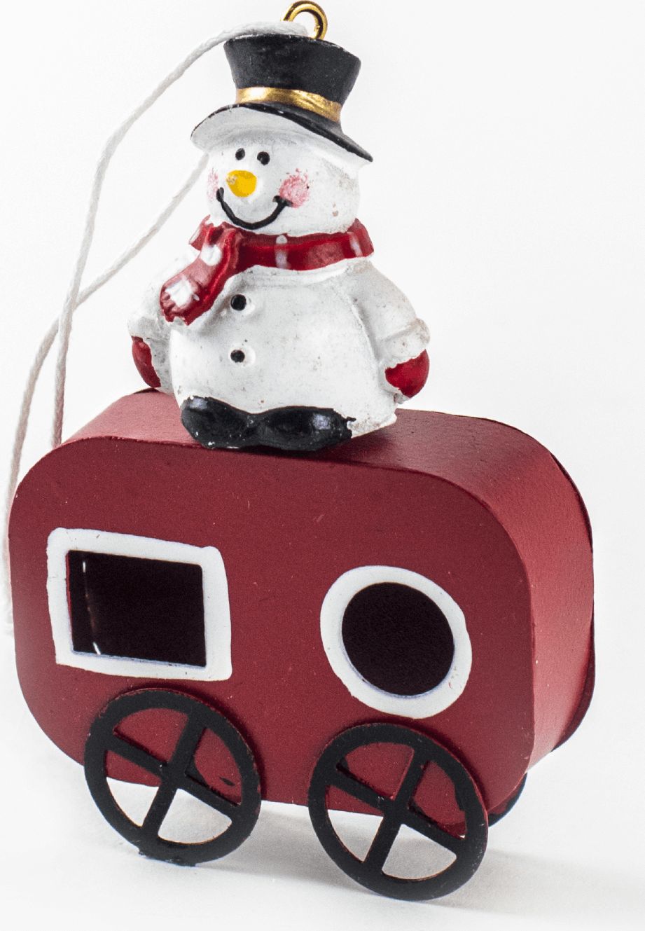 Tajemniczy ogród Zawieszka metalowa przyczepa z figurką wys.8,5 cm