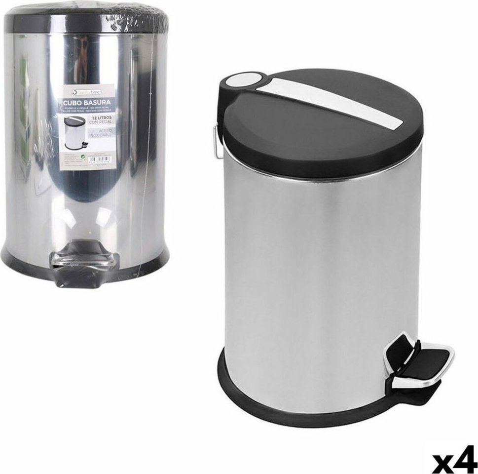 Confortime Kosz na śmieci Confortime Srebrzysty Metal 4 Sztuk 12 L 25 x 39 cm (25 x 25 x 39 cm)