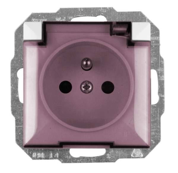 Abex Gniazdo z uziemieniem i klapką dymną opal/perła białe