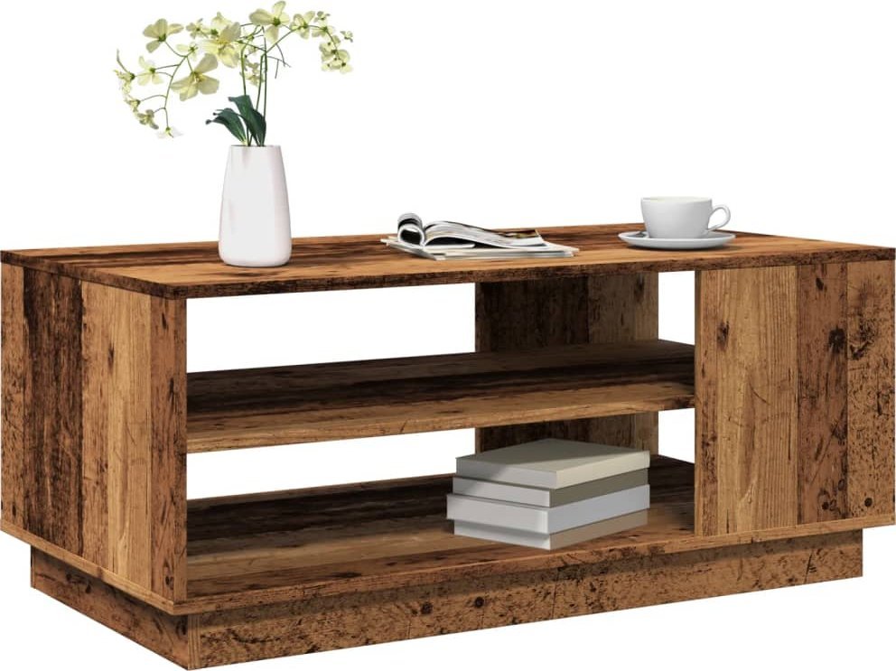 vidaXL Stolik kawowy, stare drewno, 102x55x43 cm
