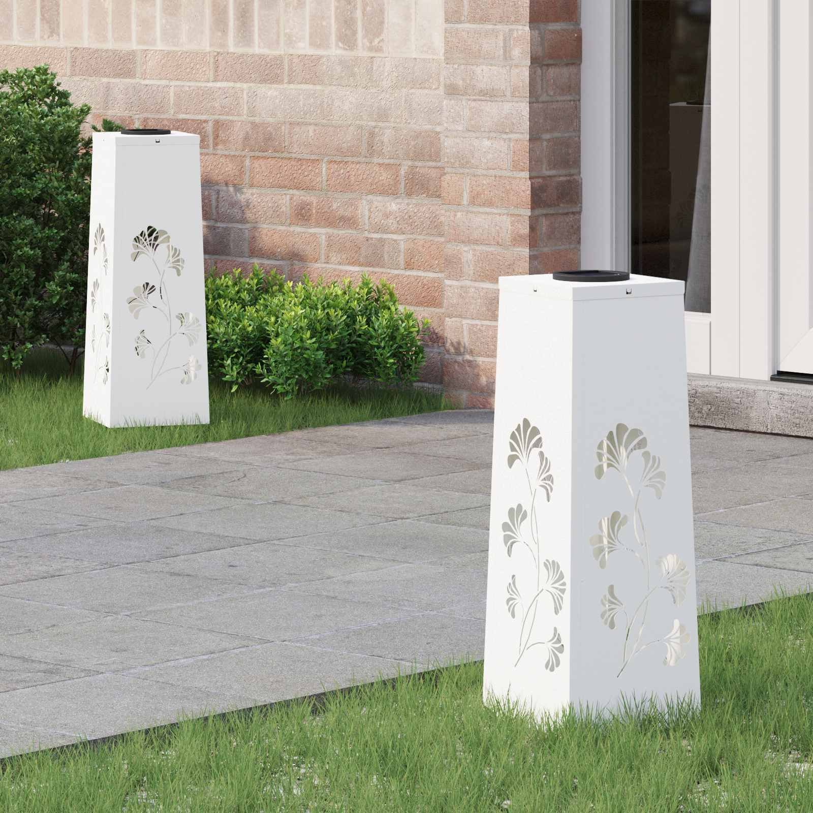 vidaXL Słoneczna LED lampa na ścieżkę 2 pcs Biały