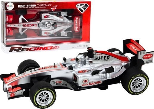 LeanToys Wyścigówka Samochód Sportowy Z Napędem 1:9 Srebrna Dźwięki