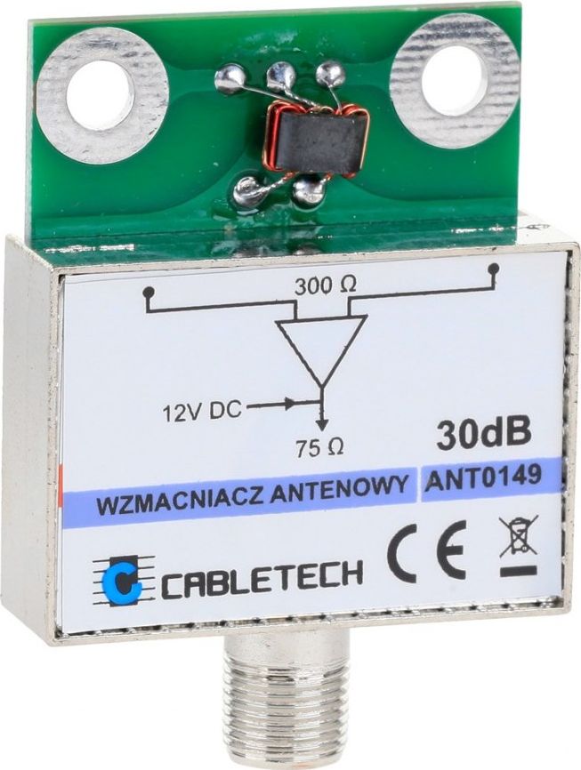 Cabletech Wzmacniacz antenowy ekranowany 30dB Cabletech