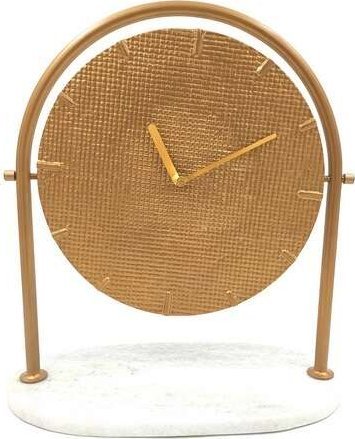 Giftdeco Okrągły Zegar metalowy na marmurowej podstawie - 4130