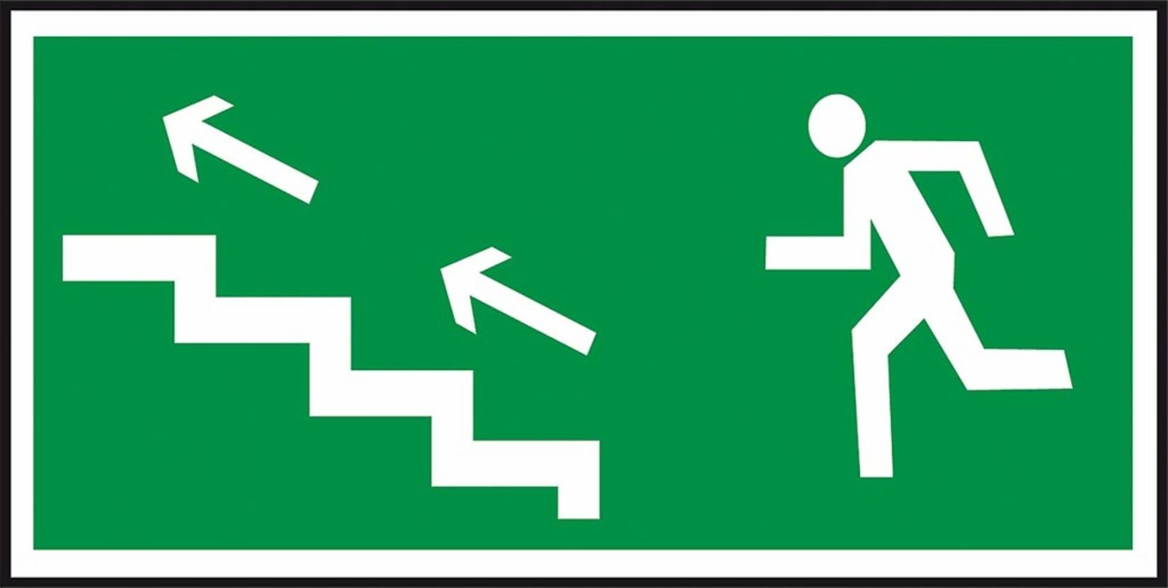 Reis Z-6E - Znak ewakuacyjny Kierunek do wyjścia drogi ewakuacyjnej schodami w górę
