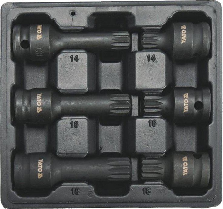 Yato Zestaw udarowych kluczy 1/2" (YT-10652)