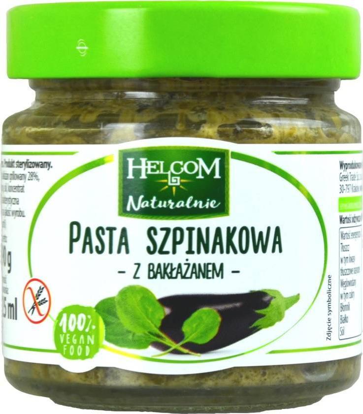 Helcom Naturalnie Pasta szpinakowa z bakłażanem Helcom, 190g